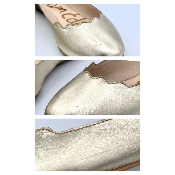 SAM EDELMAN | ‘Augusta’ Gold Scalloped Edge Ballet Flats | Size 6.5 - Picture 9 of 11